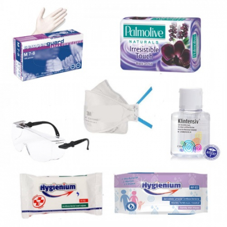 Safety Pack - Pachet de protectie A - Semimasca 3M FFP2 9320, manusi latex SemperGuard