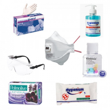 Safety Pack - Pachet de protectie B - semimasca 3M FFP3 9332, manusi latex SemperGuard