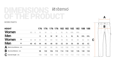 Pantaloni de lucru in talie Stenso SEATTLE, 100% bumbac, 275 gr/mp [1]