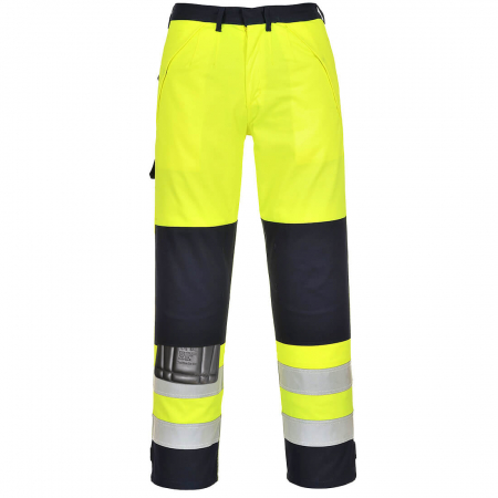 Imbracaminte de lucru - Pantaloni reflectorizanti ignifugi Portwest MULTI-NORM FR62 , 99% bumbac, 1% fibra de carbon, 345g