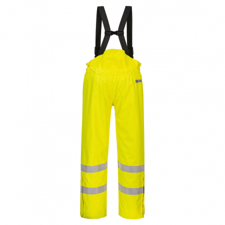 Pantaloni salopeta cu pieptar vatuiti reflectorizanti Portwest BIZFLAME RAIN HIVIS S781, ignifugi, antistatici,  98% poliester, 2% fibra de carbon, 250g [0]
