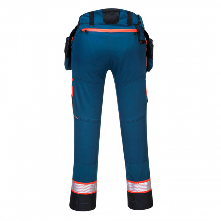 Pantaloni cu buzunare detasabile cu benzi reflectorizante dama Portwest DX452, 93% poliester, 7% elastan, 270 gr/mp [1]