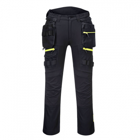 Imbracaminte de lucru - Pantaloni cu buzunare detasabile cu benzi reflectorizante dama Portwest DX452, 93% poliester, 7% elastan, 270 gr/mp