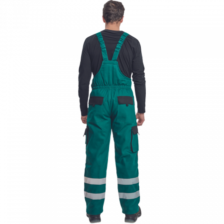 Pantaloni cu pieptar cu benzi reflectorizante Cerva MAX WINTER REFLEX 100 % bumbac [1]