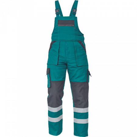 Imbracaminte de lucru - Pantaloni cu pieptar cu benzi reflectorizante Cerva MAX WINTER REFLEX 100 % bumbac
