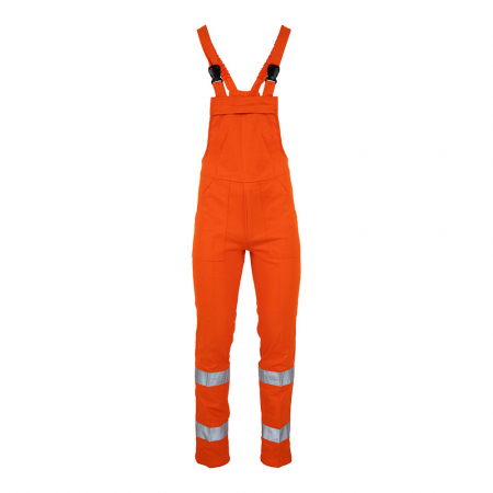 Pantaloni cu pieptar cu benzi reflectorizante Renania Warning RADAR, 100% bumbac, 260gr/mp [5]