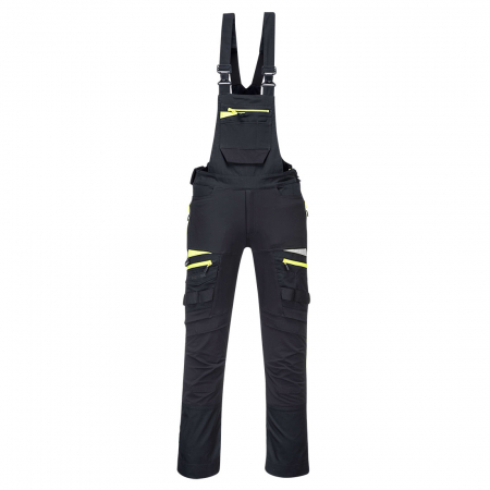 Imbracaminte de lucru - Pantaloni salopeta cu pieptar Portwest DX441 DX4, cu benzi reflectorizante, 93% poliester, 7% elastan, 270g