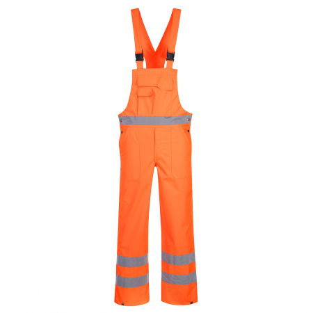Pantaloni pieptar reflectorizanti - Pantaloni salopeta cu pieptar reflectorizanti HIVIS S388, necaptusiti, 100% poliester, 190 gr/mp