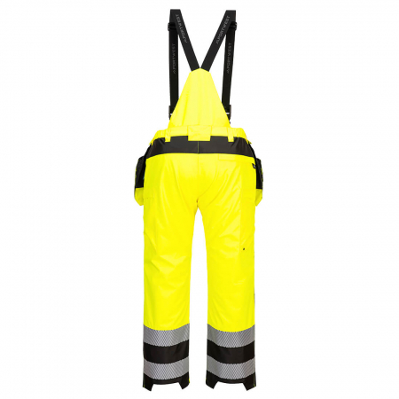 Pantaloni cu pieptar reflectorizanti impermeabili Portwest PW356, 100% poliester, 300D Oxford, 190 gr/mp [1]