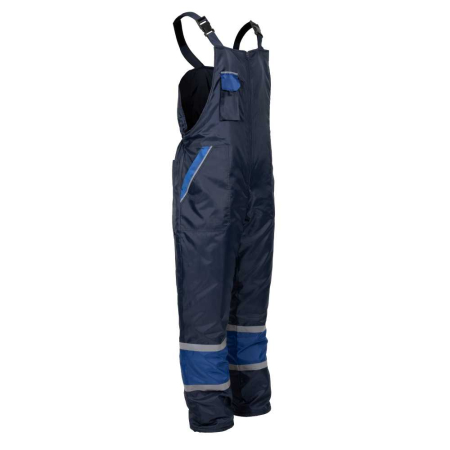 Pantaloni cu pieptar vatuiti de iarna Renania ANDURA WINTER BLUE, 100% poliester [1]