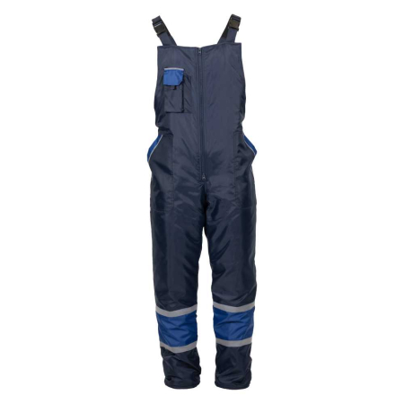 Pantaloni pieptar vatuiti - Pantaloni cu pieptar vatuiti de iarna Renania ANDURA WINTER BLUE, 100% poliester