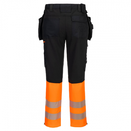 Pantaloni de lucru cu benzi reflectorizante Portwest DX457, 93% poliester, 7% elastan, 270 gr/mp [1]