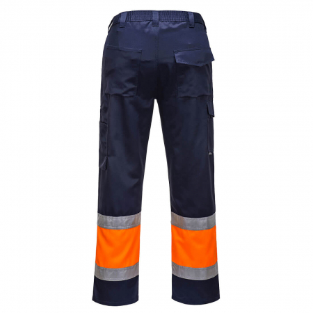 Pantaloni de lucru cu benzi reflectorizante Portwest L049, 65% poliester, 35% bumbac, 190 gr/mp [1]