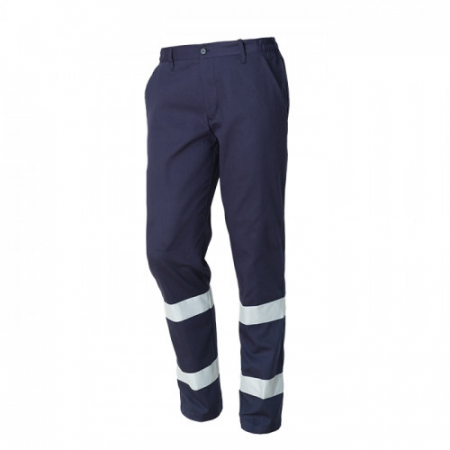 Pantaloni de lucru cu benzi reflectorizante Renania Warning ROAD, 100% bumbac, 260gr/mp