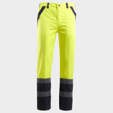 Pantaloni talie reflectorizanti - Pantaloni de lucru cu benzi reflectorizante Stenso COLLINS SUMMER HV, tercot 35/65, 240 gr/mp