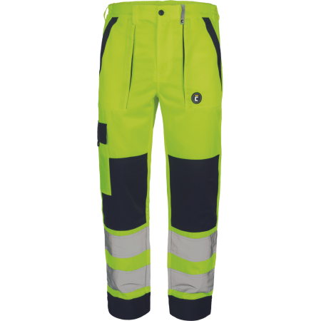 Pantaloni talie reflectorizanti - Pantaloni de lucru in talie cu benzi reflectorizante Cerva MAX NEO HV, 65% poliester, 35% bumbac, 250 gr/mp
