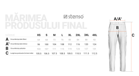 Pantaloni de lucru in talie dama BeUnique MONI, 150 gr/mp [1]