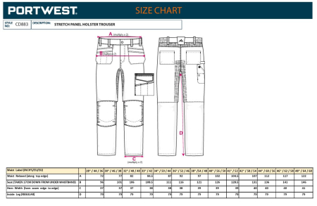 Pantaloni de lucru in talie Portwest HOLSTER CD883 WX2, 65% poliester reciclat, 35% bumbac, 245g [2]