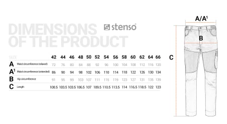 Pantaloni de lucru in talie Stenso EOS STRETCH, 65% poliester, 32% bumbac, 3% spandex, 210 gr/mp [2]