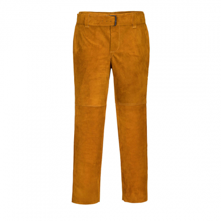 Pantaloni de protectie sudura ignifugi Portwest TAN SW31, piele spalt bovina, grosime 1,3 mm [0]