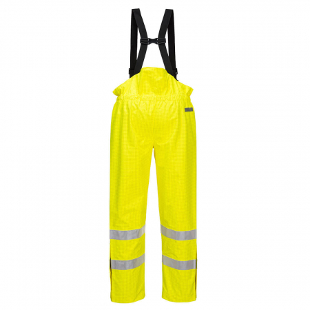 Pantaloni salopeta cu pieptar Portwest BIZFLAME RAIN HIVIS S780, ignifugi, antistatici, 98% poliester, 2% fibra de carbon, 250g