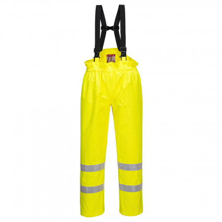 Pantaloni salopeta cu pieptar Portwest BIZFLAME RAIN HIVIS S780, ignifugi, antistatici, 98% poliester, 2% fibra de carbon, 250g [2]