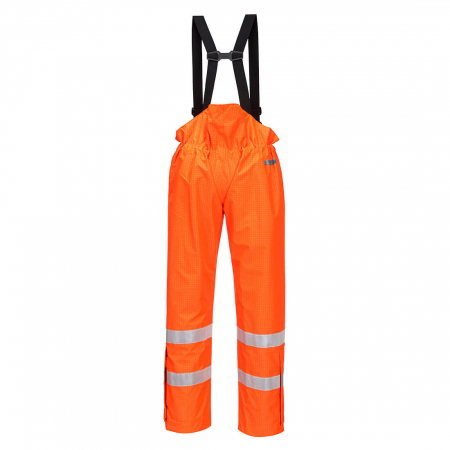 Imbracaminte de lucru - Pantaloni salopeta cu pieptar Portwest BIZFLAME RAIN HIVIS S780, ignifugi, antistatici, 98% poliester, 2% fibra de carbon, 250g