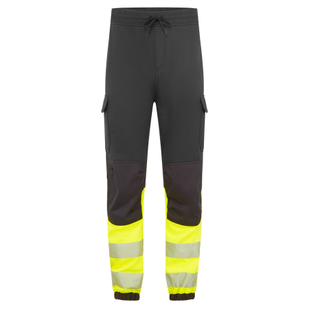 Imbracaminte de lucru - Pantaloni ignifugati cu benzi reflectorizante Portwest FR433 MODAFLAME HVO Clasa 1 FR, 60% modacrilic, 39% bumbac, 1% fibra de carbon, 300 gr/mp