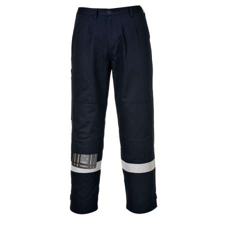 Pantaloni talie reflectorizanti - Pantaloni ignifugati dama Portwest FR445 BIZFLAME WORK FR, 99% bumbac, 1% fibra de carbon, 350 gr/mp