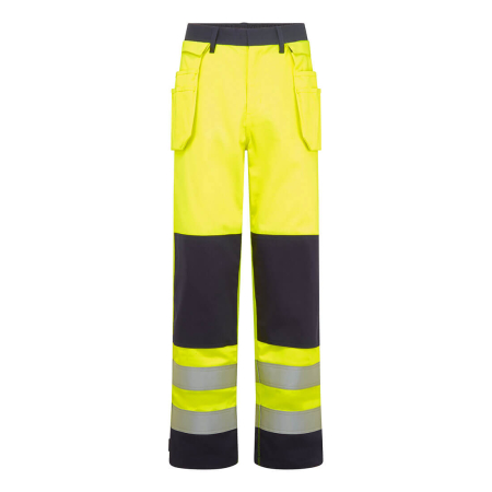 Pantaloni talie ignifugi - Pantaloni ignifugati reflectorizanti Portwest FR440 BizFlame Hi-Vis CONTRAST FR HOLSTER, 99% bumbac, 1% fibra de carbon, 345 gr/mp
