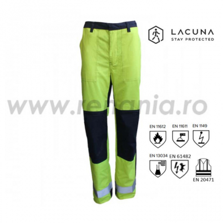 Imbracaminte de lucru - Pantaloni ignifugi Lacuna MERU, 79% bumbac, 20% poliester, 1% antistatic, 260 gr/mp