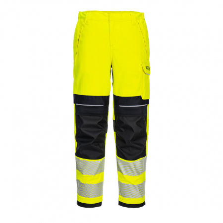 Imbracaminte de lucru - Pantaloni ignifugi reflectorizanti dama Portwest FR409, 60% modacrilic, 39% bumbac, 1% fibre carbon, 280 gr/mp