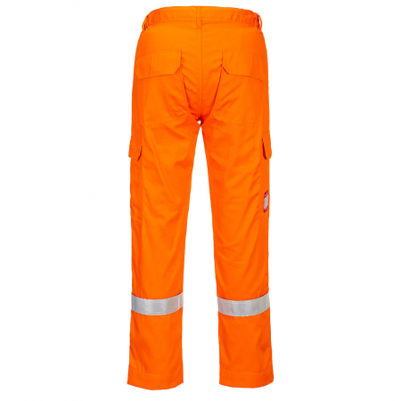 Pantaloni ignifugi reflectorizanti Portwest FR412, 99% bumbac, 1% fibra de carbon, 210 gr/mp [1]