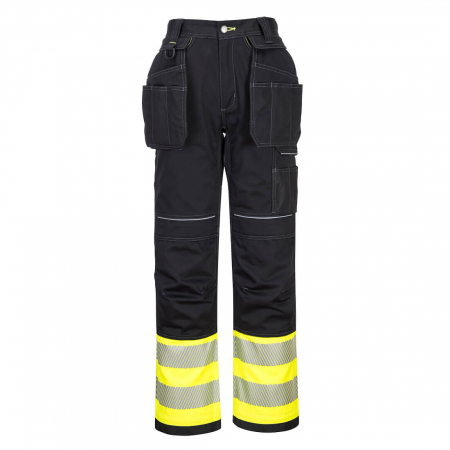 Pantaloni de lucru in talie cu benzi reflectorizante Portwest HOLSTER PW307 PW3, 65% poliester, 35% bumbac, 300g