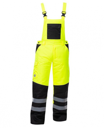 Pantaloni pieptar vatuiti reflectorizanti - Pantaloni reflectorizanti cu pieptar de iarna Ardon HOWARD, 100% poliester