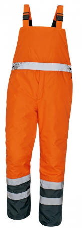 Imbracaminte de lucru - Pantaloni reflectorizanti cu pieptar de iarna Cerva PADSTOW 100 %poliester