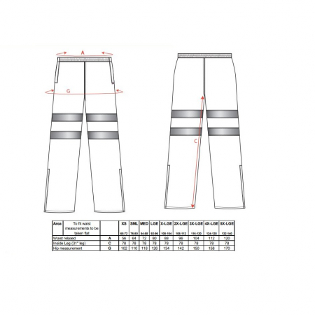 Pantaloni reflectorizanti Portwest HIVIS RT61, 100% poliester, 190 gr/mp [1]