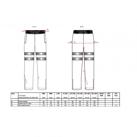 Pantaloni reflectorizanti Portwest TRAFFIC RT31, 100% poliester, 190 gr/mp [1]