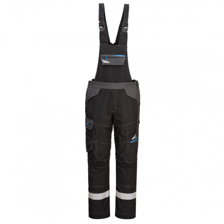 Pantaloni pieptar ignifugi - Pantaloni salopeta cu pieptar ignifugi Portwest FR405, 60% modacrilic, 39% bumbac, 1% fibre carbon, 280 gr/mp