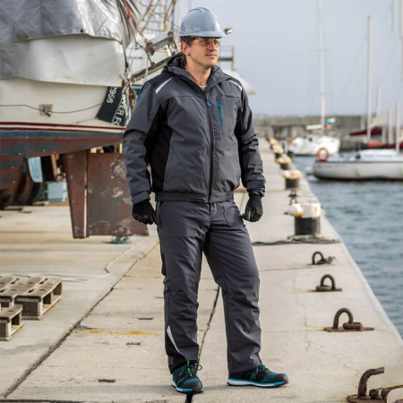 Pantaloni salopeta cu pieptar matlasata de iarna Stenso REVOLT SOFTSHELL WINTER, 100% poliester, 240 gr/mp [1]