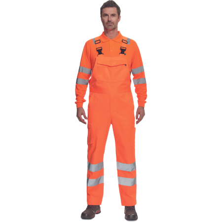 Pantaloni salopeta cu pieptar reflectorizanti GANDIA H, 50% bumbac, 50% poliester, 200 g/mp [1]