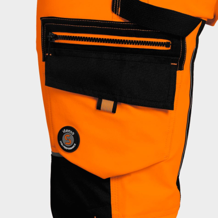 Pantaloni salopeta cu pieptar reflectorizanti Stenso REVOLT HV 4STRETCH, 100% poliester, 280 gr/mp [2]
