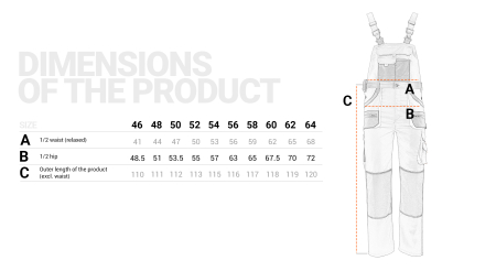 Pantaloni salopeta cu pieptar Stenso CARGO EM, 20% bumbac, 80% poliester, 235 gr/mp [7]