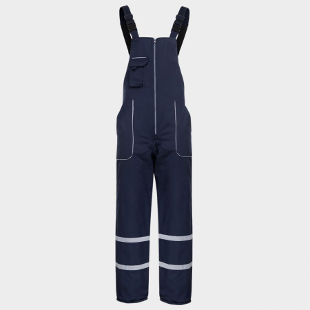 Imbracaminte de lucru - Pantaloni salopeta cu pieptar Stenso COLLINS WINTER NAVY T/C, tercot 35/65, 235 gr/mp