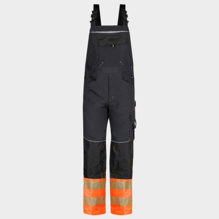 Pantaloni pieptar reflectorizanti - Pantaloni salopeta cu pieptar Stenso PRISMA REFLEX, 35% bumbac, 65% poliester, 270 gr/mp