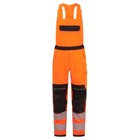 Pantaloni pieptar reflectorizanti - Pantaloni salopeta ignifugati reflectorizanti Portwest FR453 MODAFLAME WORK HVO MULTI NORM FR, 61% modacrilic, 18% viscoza, 15% poliester, 5% aramid, 1% fibra carbon, 300 gr/mp