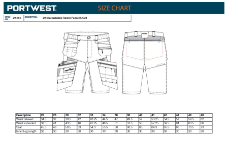 Pantaloni scurti de lucru Portwest HOLSTER DX444 DX4, 93% poliester, 7% elastan, 270g [2]