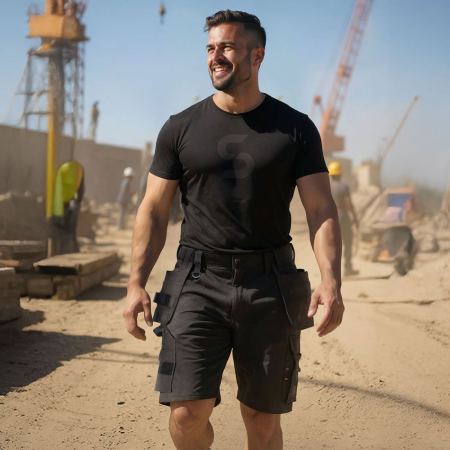 Pantaloni scurti de lucru Stenso TASK, 47% nailon, 45% poliester, 8% spandex, 260 gr/mp [1]