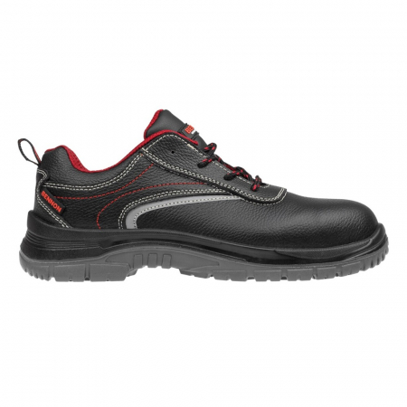 Pantofi de lucru S3 cu bombeu si lamela, piele hidrofobizata - Pantofi de protectie Bennon NM S3, bombeu compozit si lamela kevlar