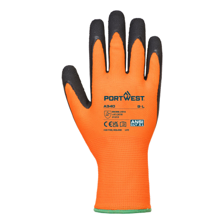 Manusi de protectie A340 Hi-Vis GRIP, impregnate in spuma latex [1]